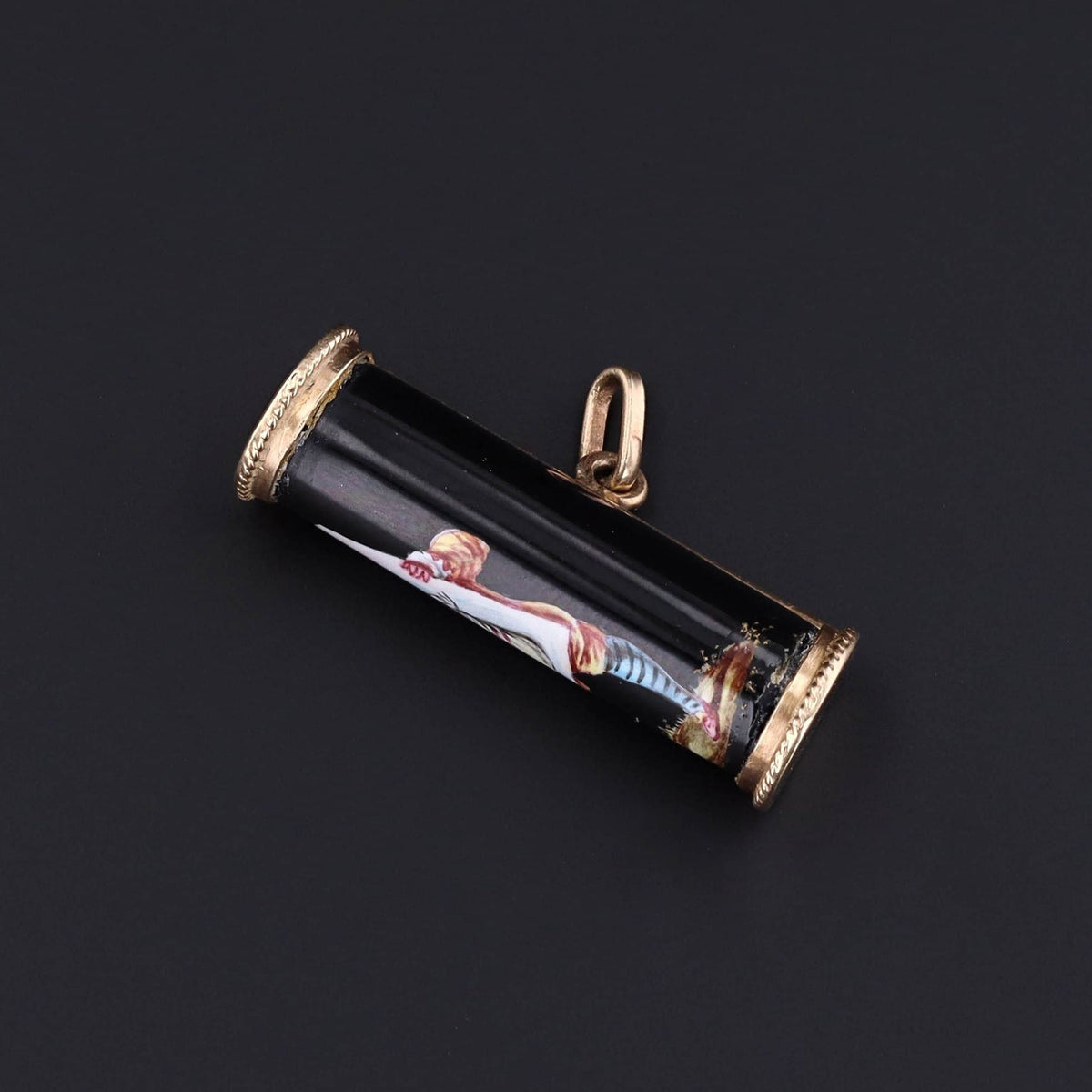 Antique Enamel Comedian Charm of 14k Gold - Trademark Antiques
