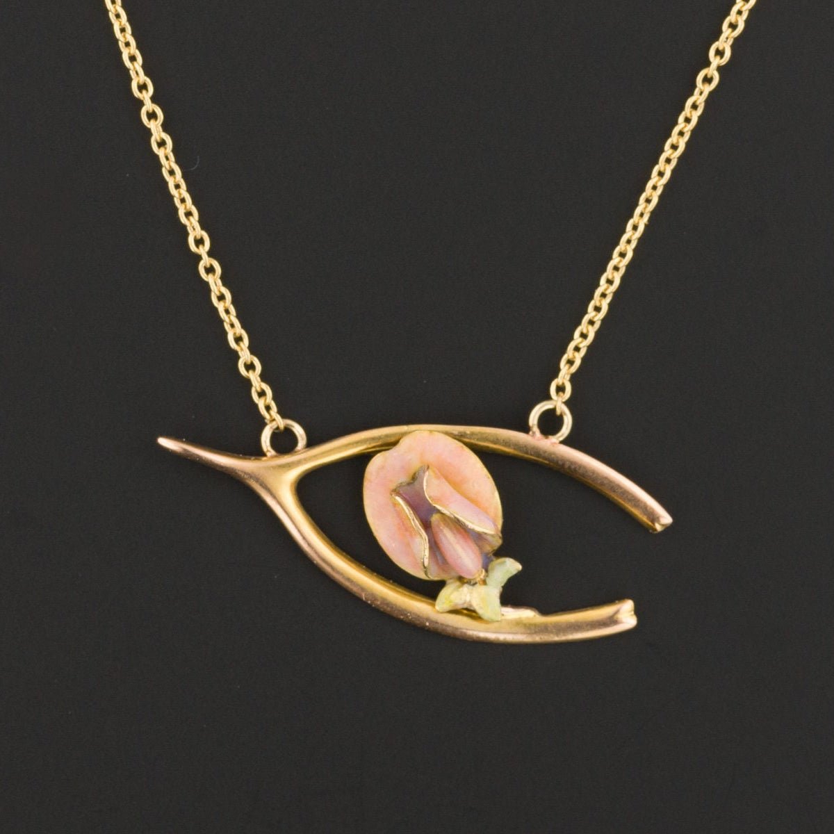 Antique Enamel Conversion Necklace of 14k Gold - Trademark Antiques