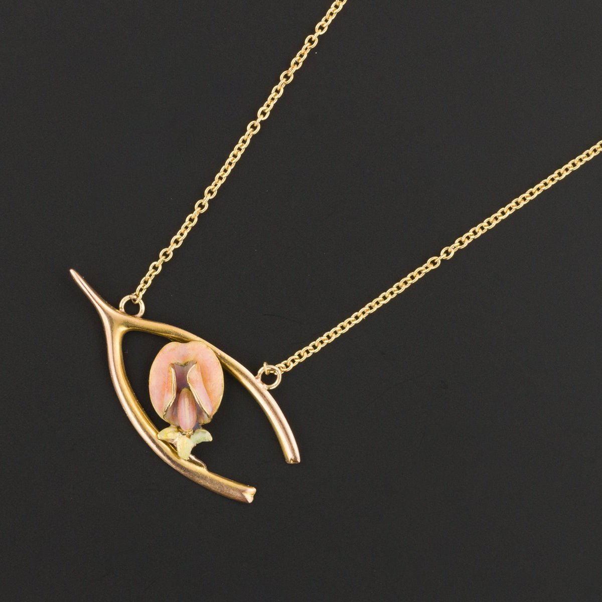 Antique Enamel Conversion Necklace of 14k Gold - Trademark Antiques