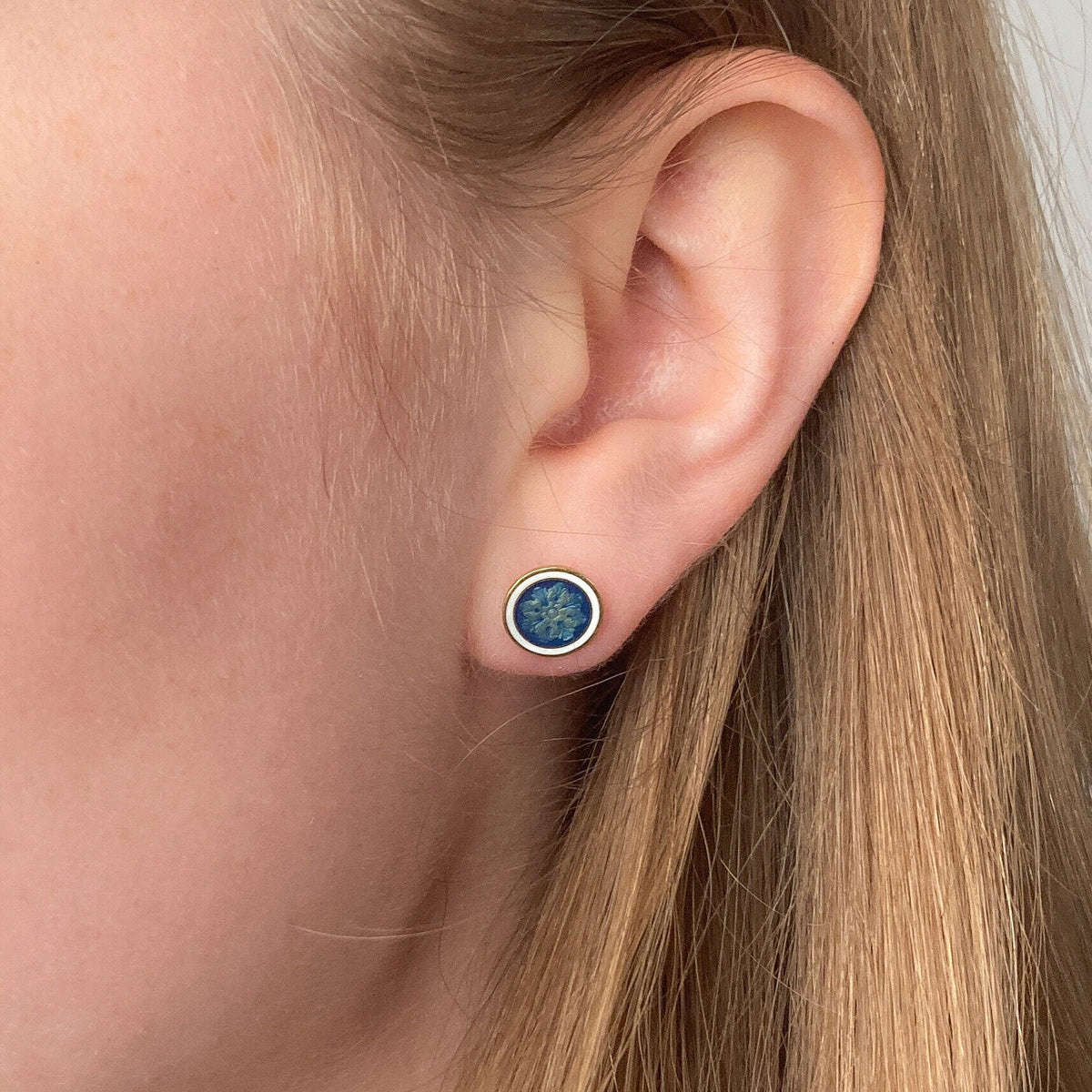 Antique Enamel Earrings of 14k Gold - Trademark Antiques