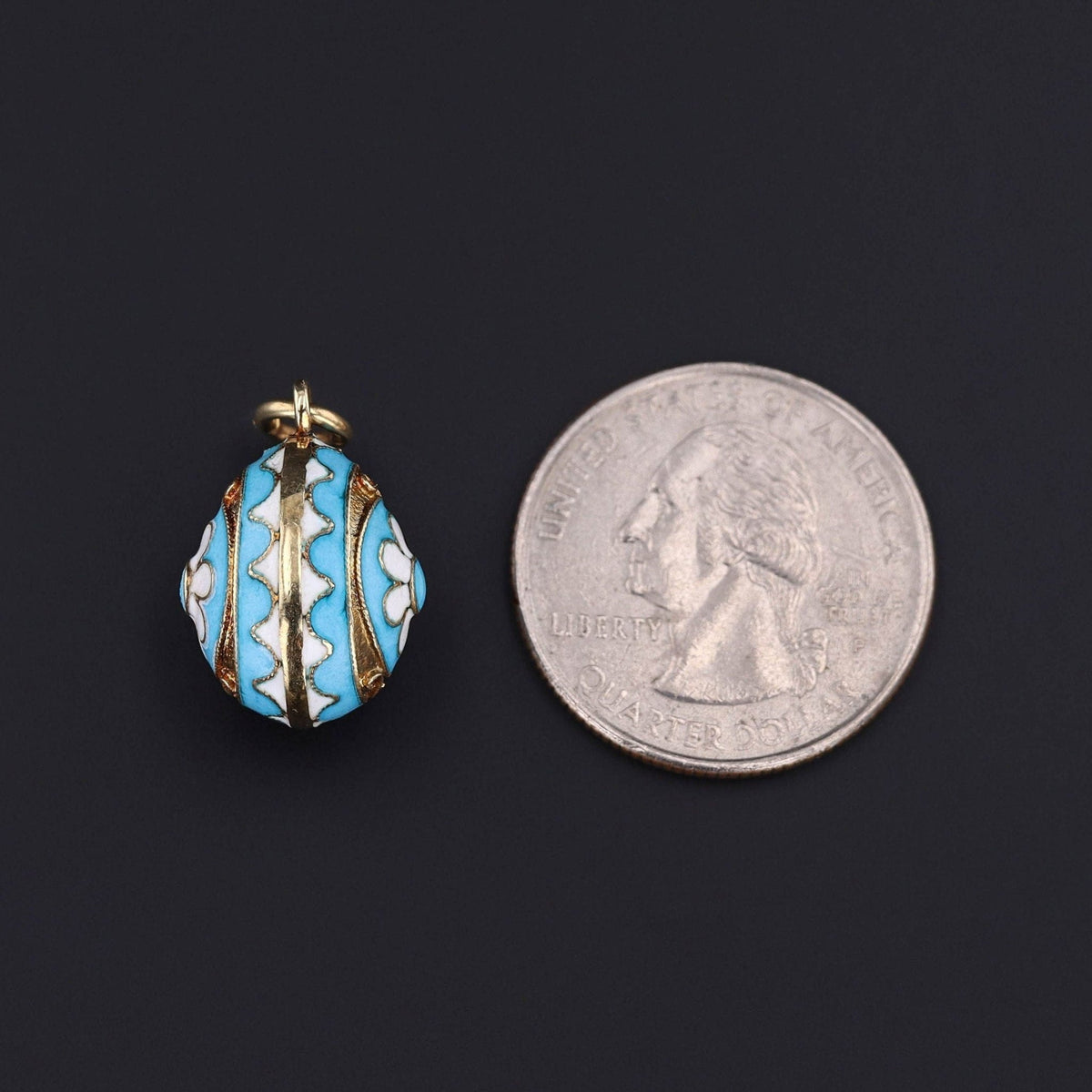 Antique Enamel Egg Charm of 14k Gold - Trademark Antiques