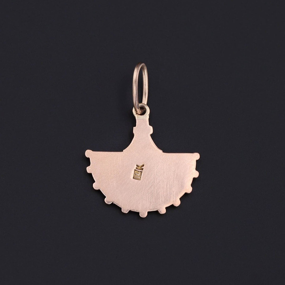 Antique Enamel Egyptian Revival Lotus Charm of 14k Gold - Trademark Antiques