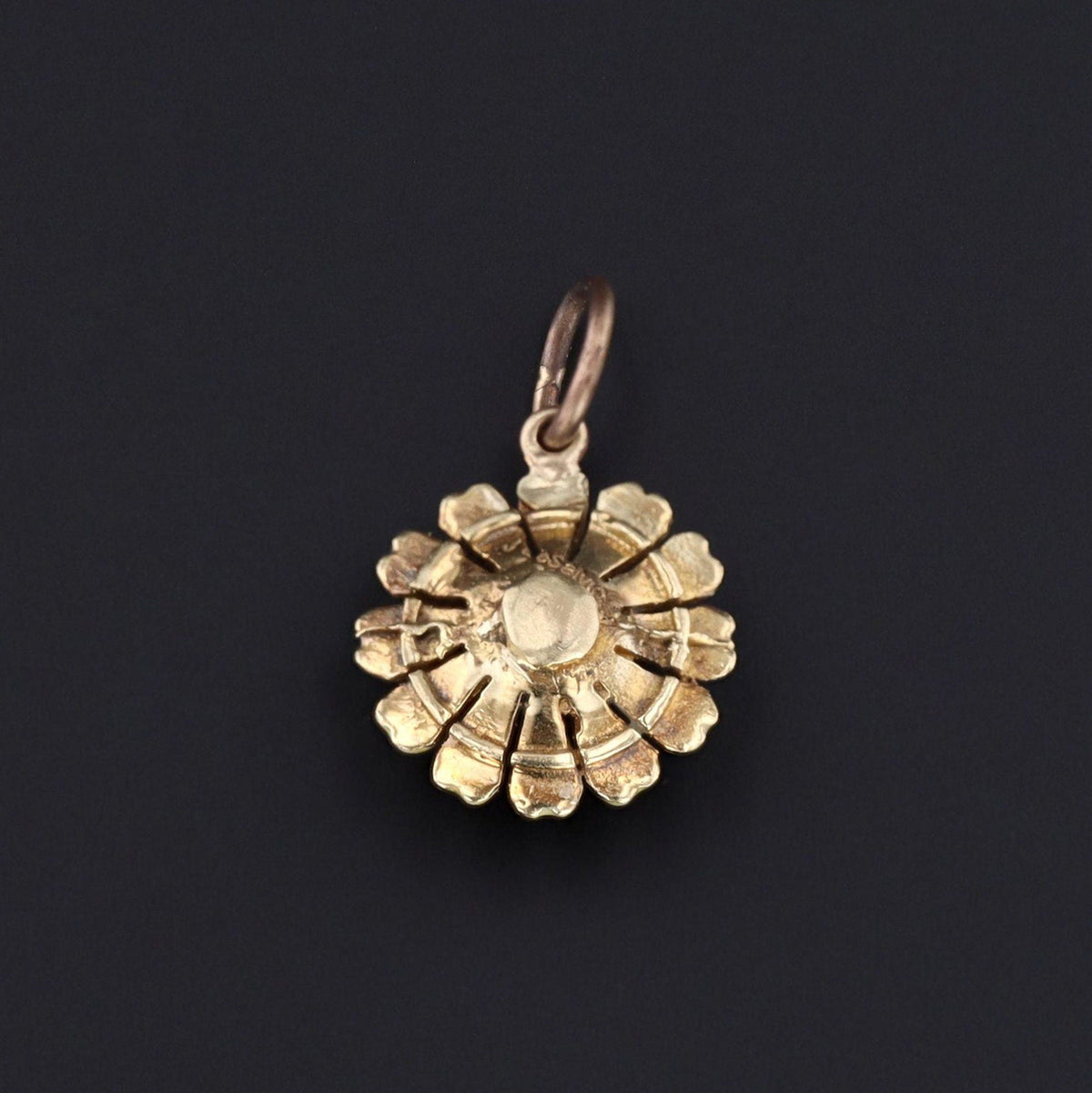 Antique Enamel Flower Charm | 14k Gold Daisy Charm - Trademark Antiques