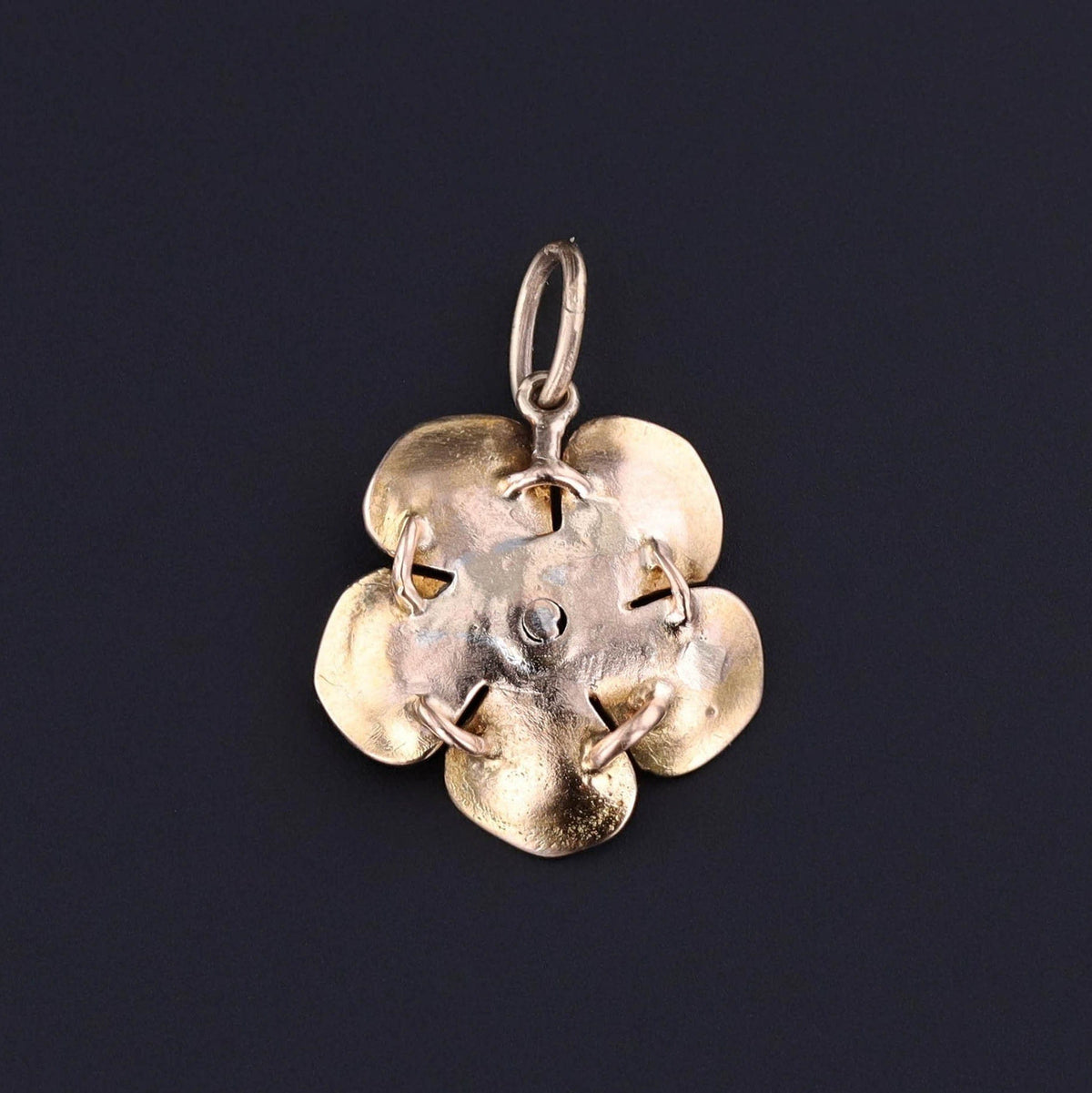 Antique Enamel Flower Charm of 14k Gold - Trademark Antiques
