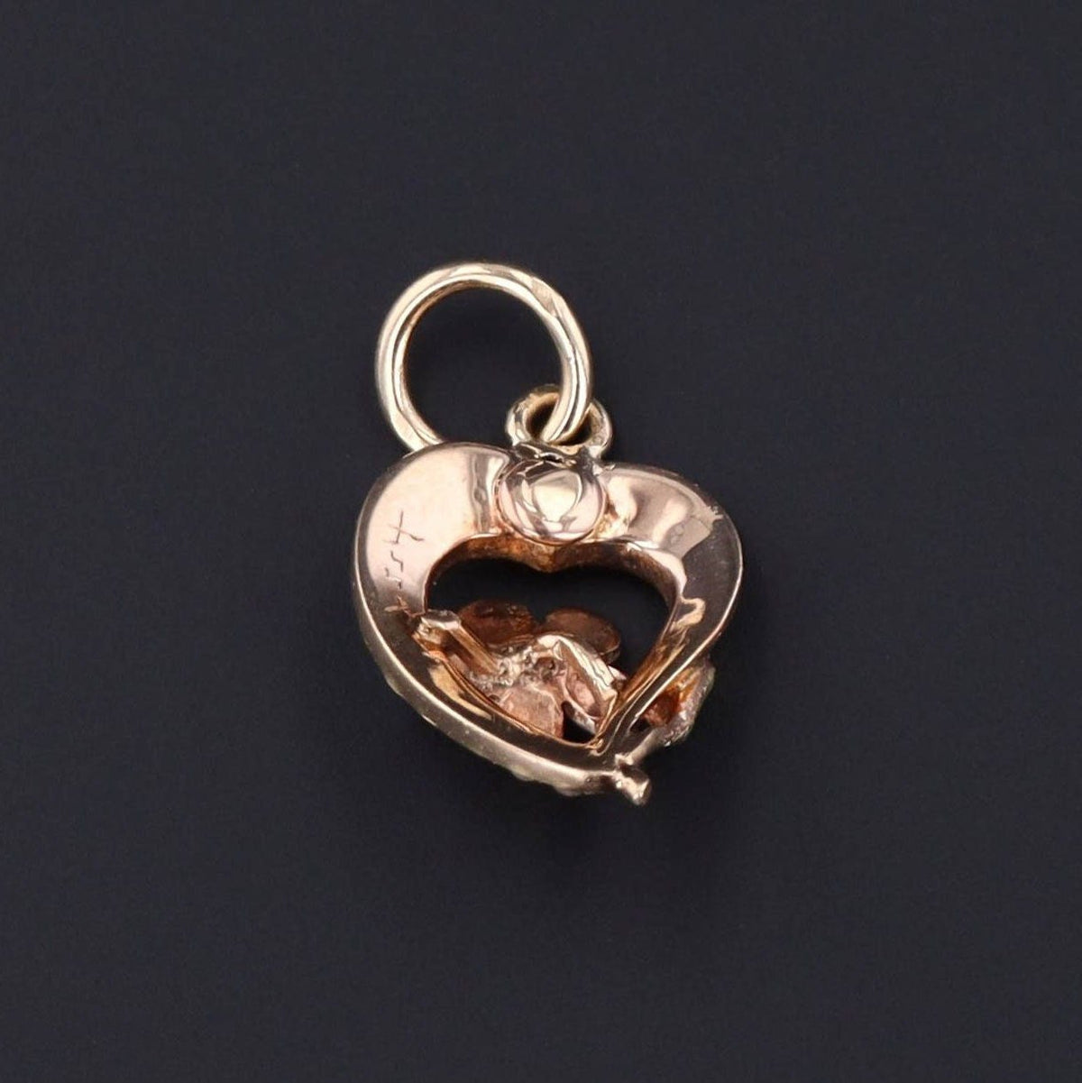 Antique Enamel Flower Conversion Charm of 14k Gold - Trademark Antiques