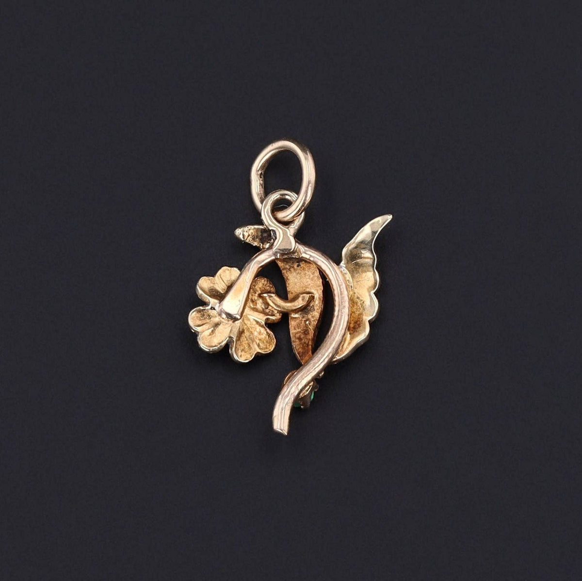 Antique Enamel Flower Conversion Charm of 14k Gold - Trademark Antiques