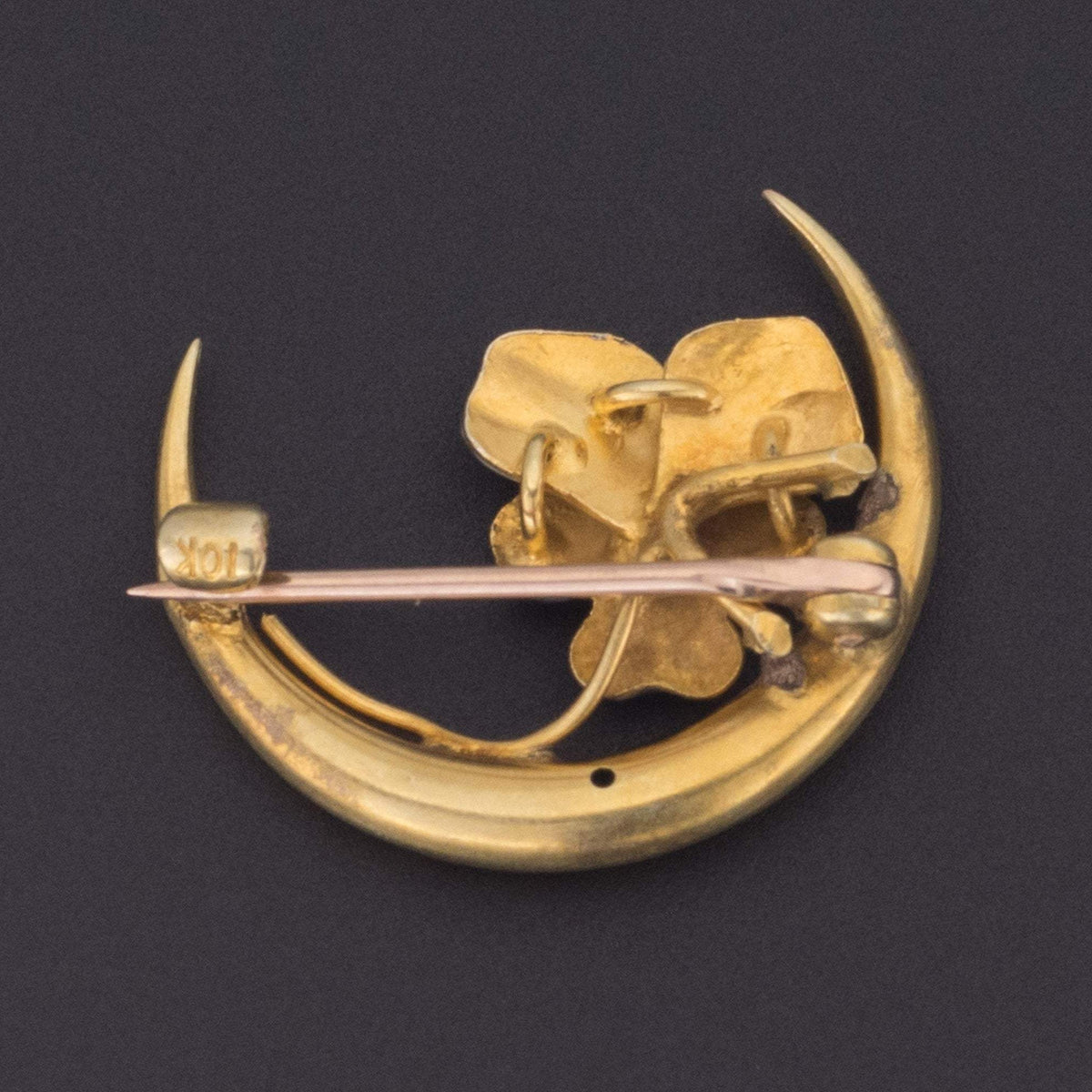 Antique Enamel Flower Pin | Antique Enamel Pansy Pin - Trademark Antiques