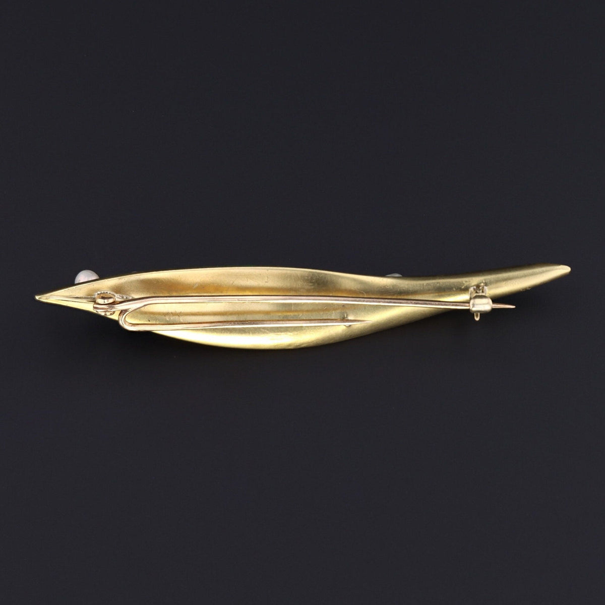 Antique Enamel Lily of the Valley Brooch of 18k Gold - Trademark Antiques