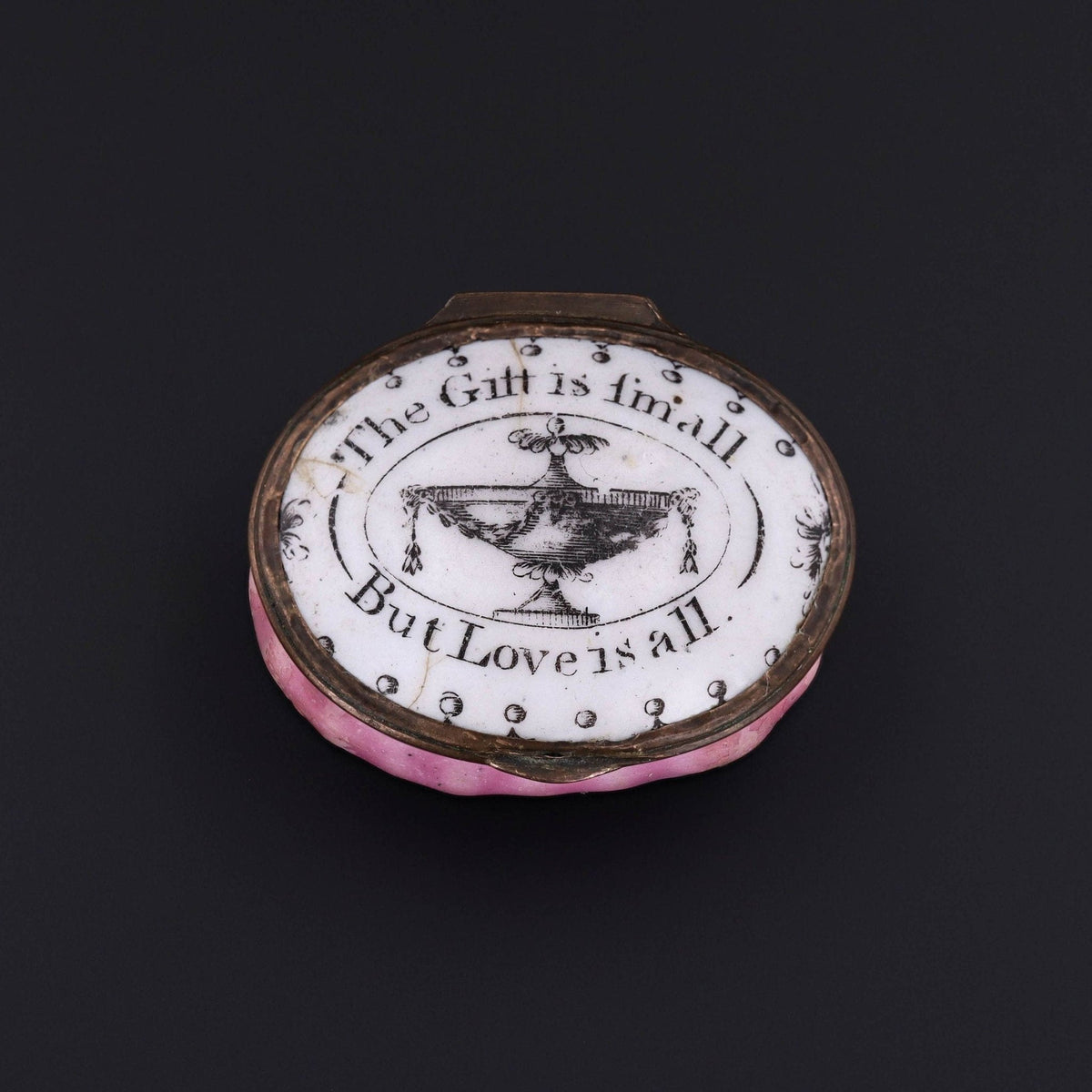 Antique Enamel Love Token Patch Box - Trademark Antiques