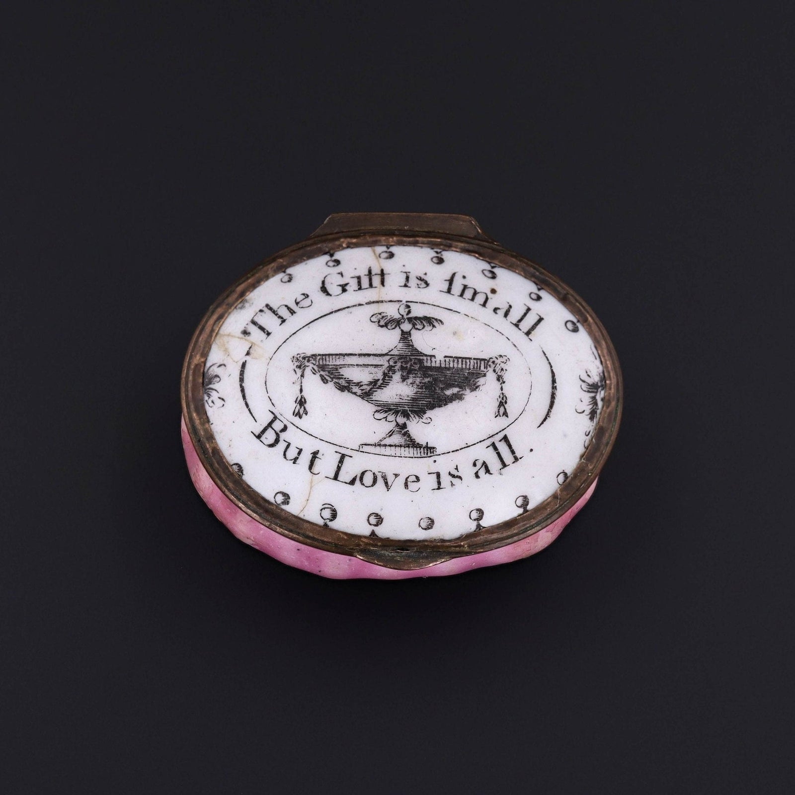 Antique Enamel Love Token Patch Box - Trademark Antiques