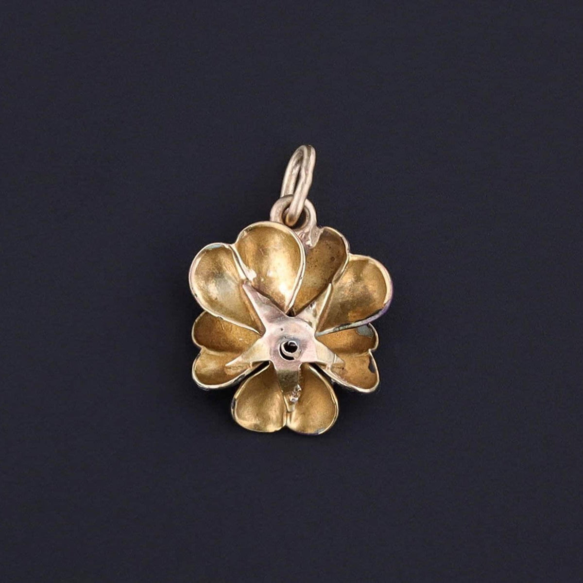 Antique Enamel Pansy Charm of 14k Gold - Trademark Antiques