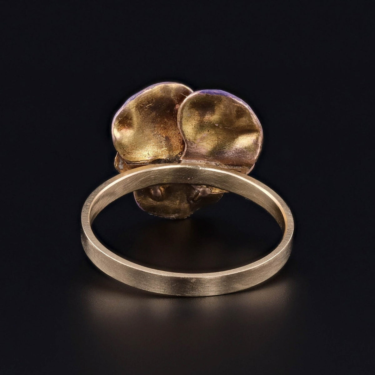 Antique Enamel Pansy Conversion Ring of 14k Gold - Trademark Antiques