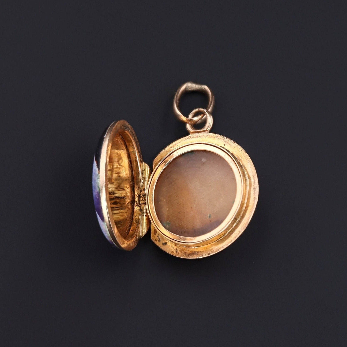 Antique Enamel Pansy Locket of 14k Gold - Trademark Antiques