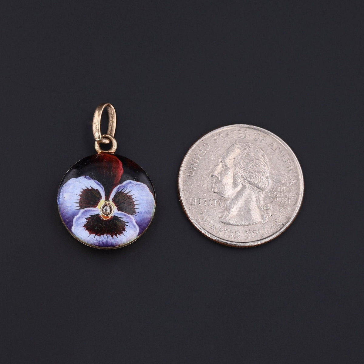 Antique Enamel Pansy Locket of 14k Gold - Trademark Antiques