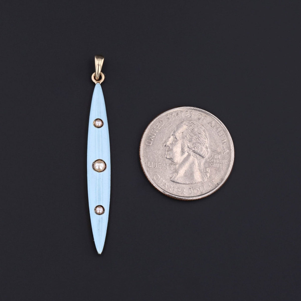 Antique Enamel Pendant | 14k Gold, Enamel &amp; Pearl Pendant - Trademark Antiques