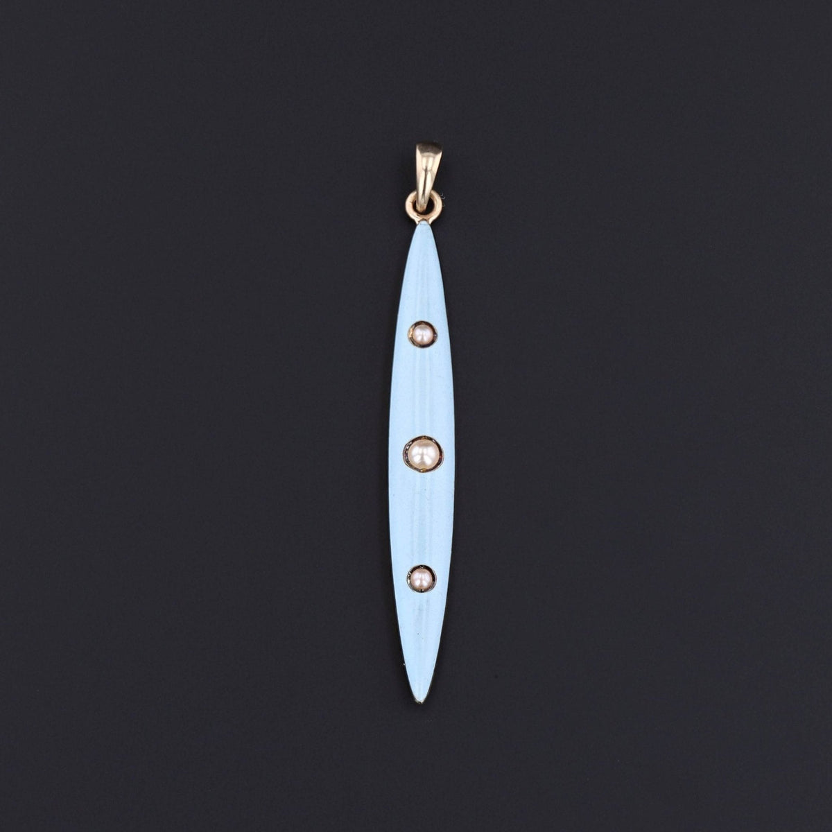 Antique Enamel Pendant | 14k Gold, Enamel &amp; Pearl Pendant - Trademark Antiques