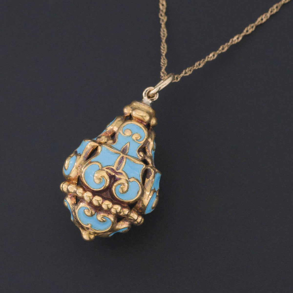 Antique Enamel Pendant | 14k Gold Pendant on Optional 10k Chain - Trademark Antiques