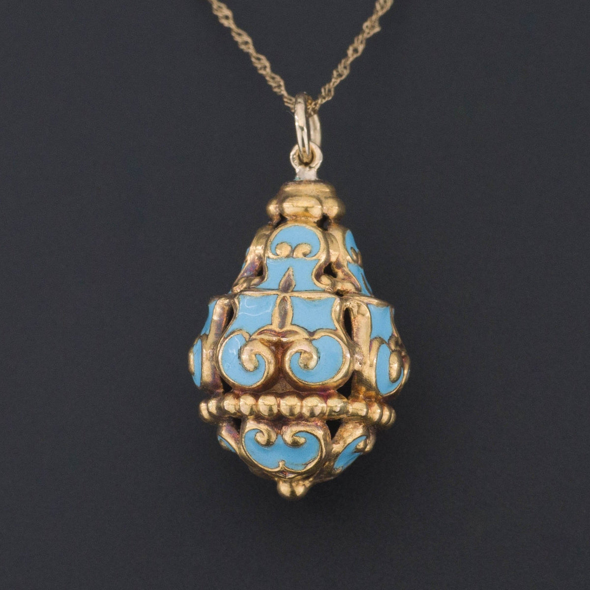 Antique Enamel Pendant | 14k Gold Pendant on Optional 10k Chain - Trademark Antiques