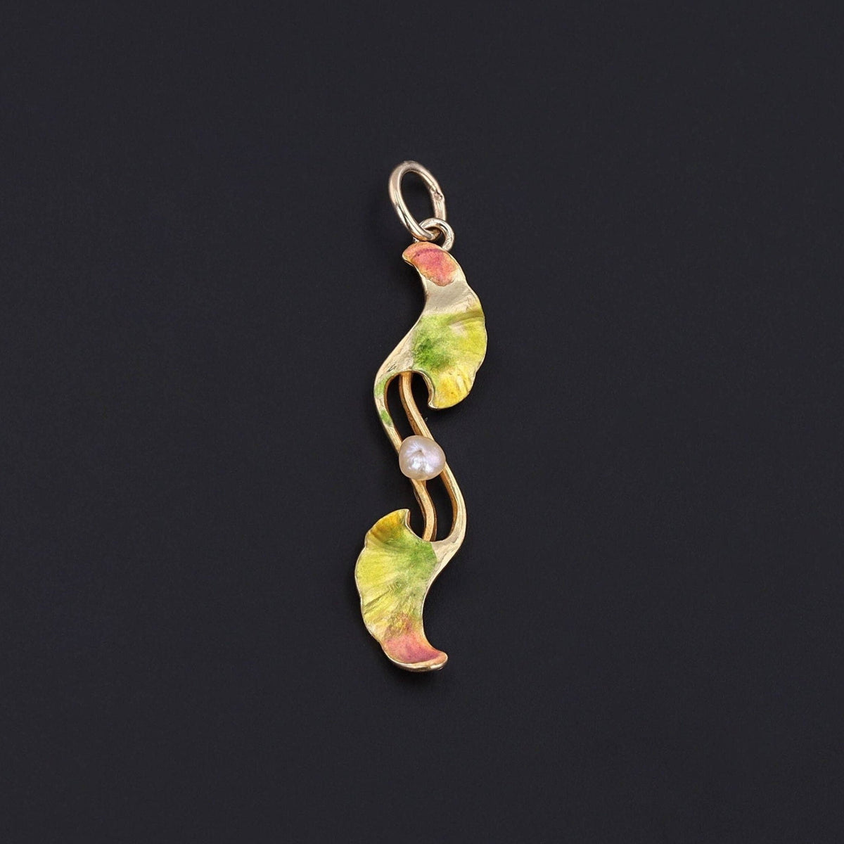 Antique Enamel Pendant of 14k Gold - Trademark Antiques