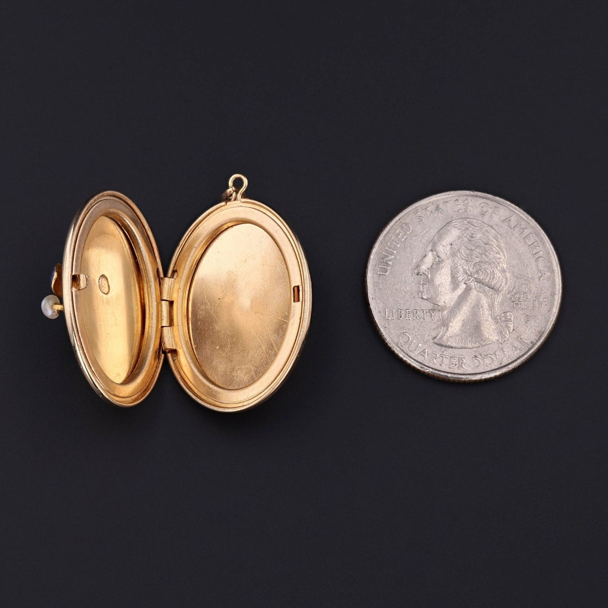 Antique Enamel Violet Locket of 14k Gold - Trademark Antiques