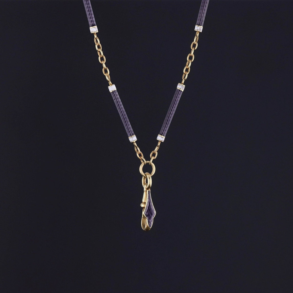 Antique Enamel Watch Chain of 18k Gold - Trademark Antiques