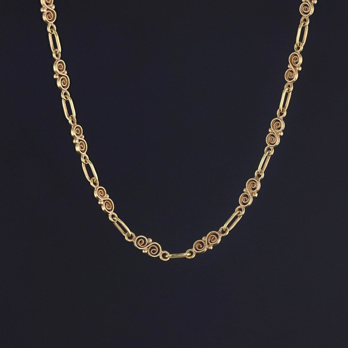 Antique Fancy Link Chain or Necklace of 18k Gold - Trademark Antiques