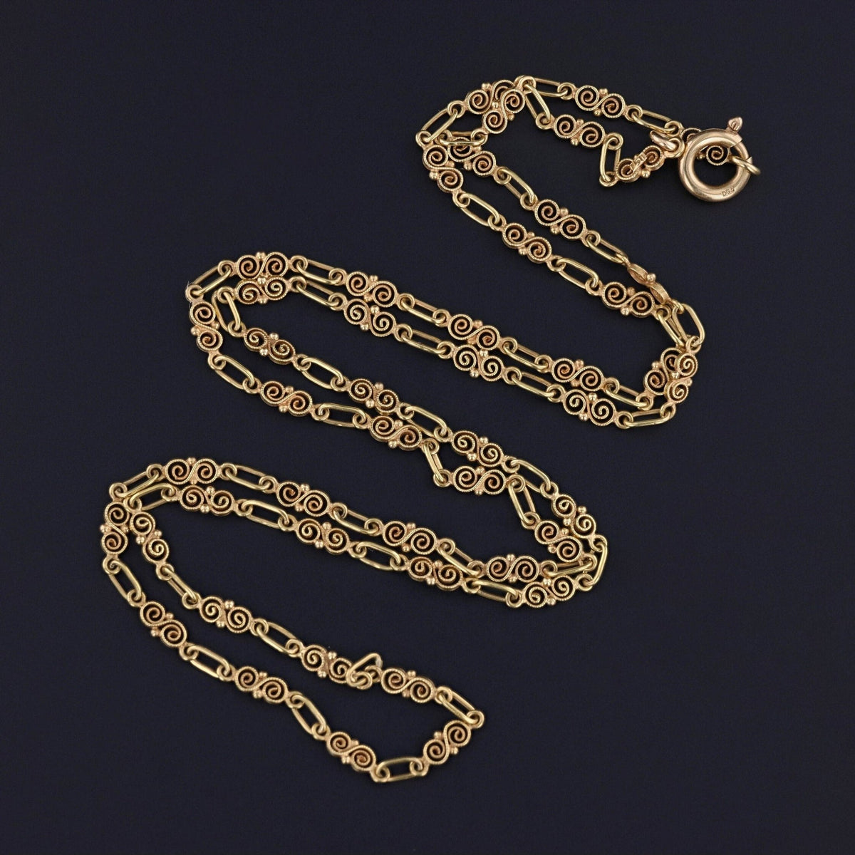 Antique Fancy Link Chain or Necklace of 18k Gold - Trademark Antiques