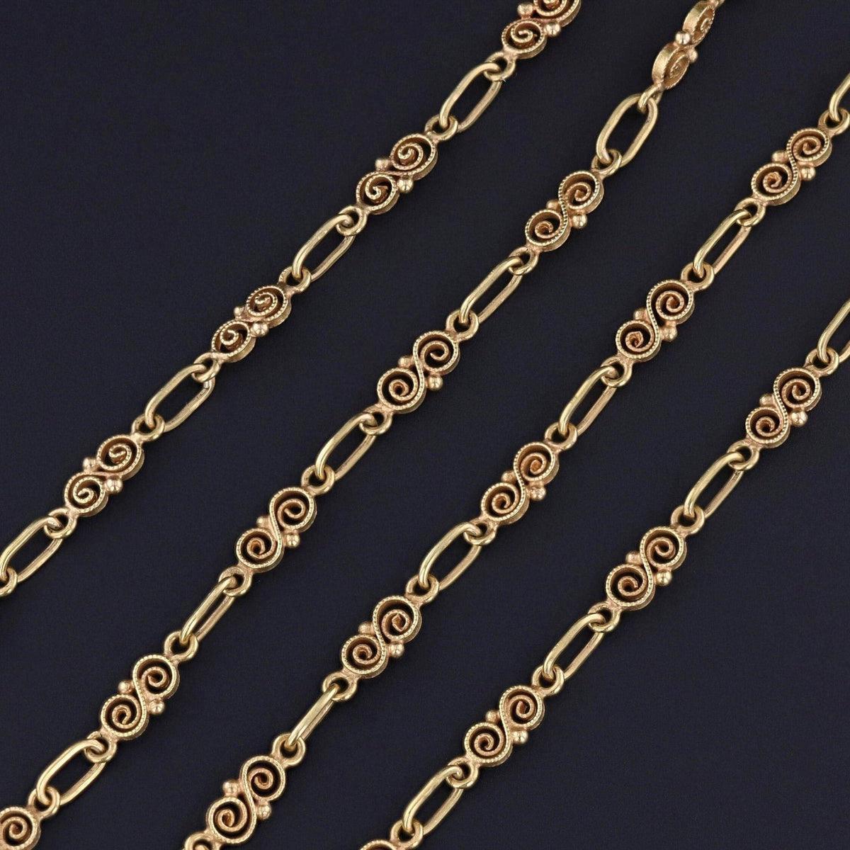 Antique Fancy Link Chain or Necklace of 18k Gold - Trademark Antiques