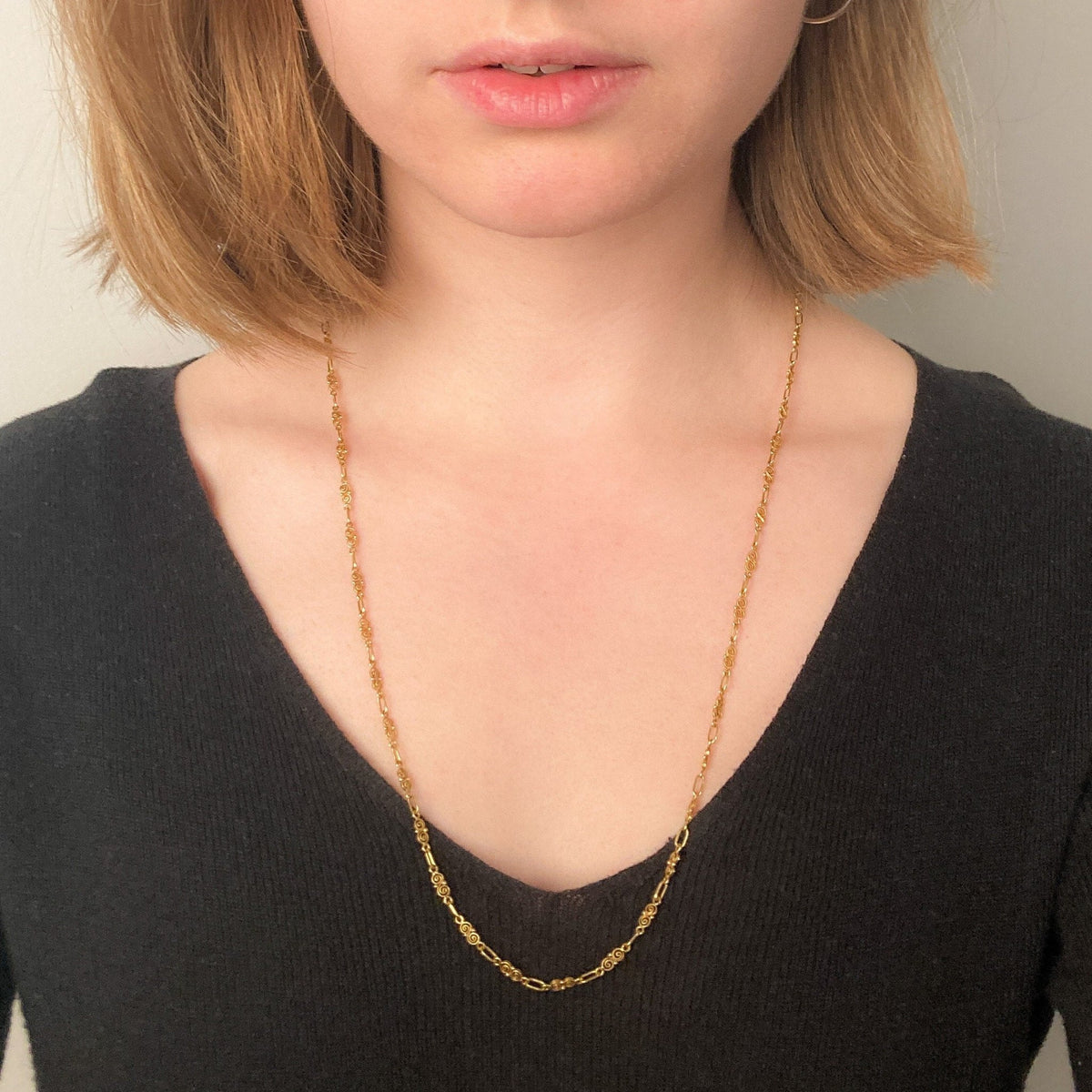 Antique Fancy Link Chain or Necklace of 18k Gold - Trademark Antiques