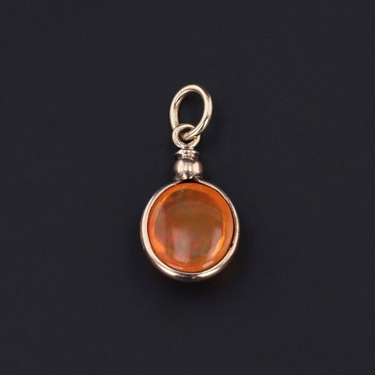 Antique Fire Opal Conversion Charm of 14k Gold - Trademark Antiques