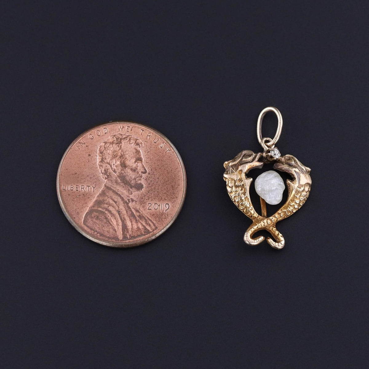 Antique Fish Charm of 14k Gold - Trademark Antiques