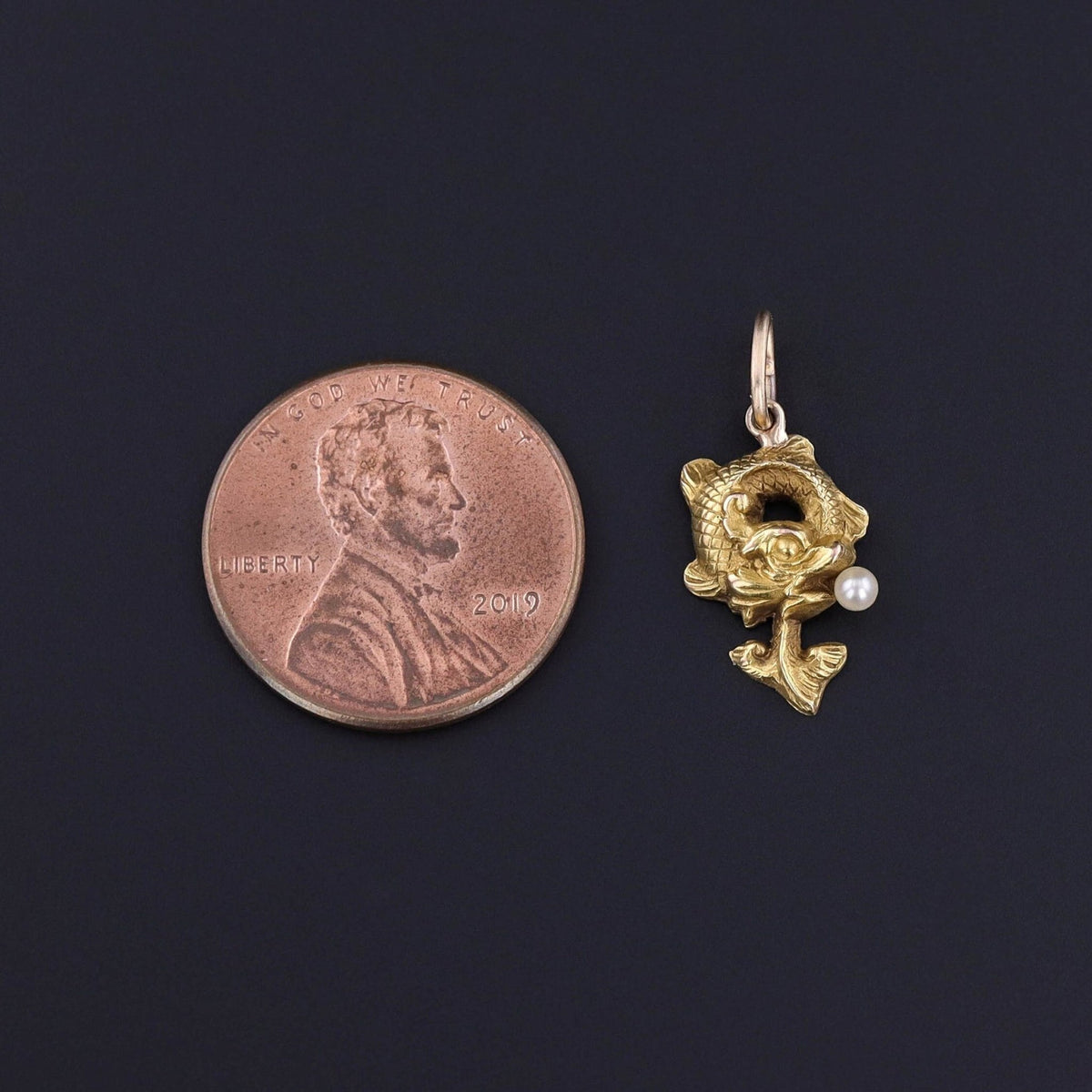 Antique Fish Charm of 18k Gold - Trademark Antiques