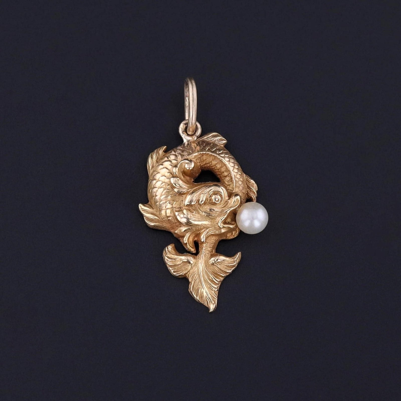 Antique Fish Charm of 18k Gold - Trademark Antiques
