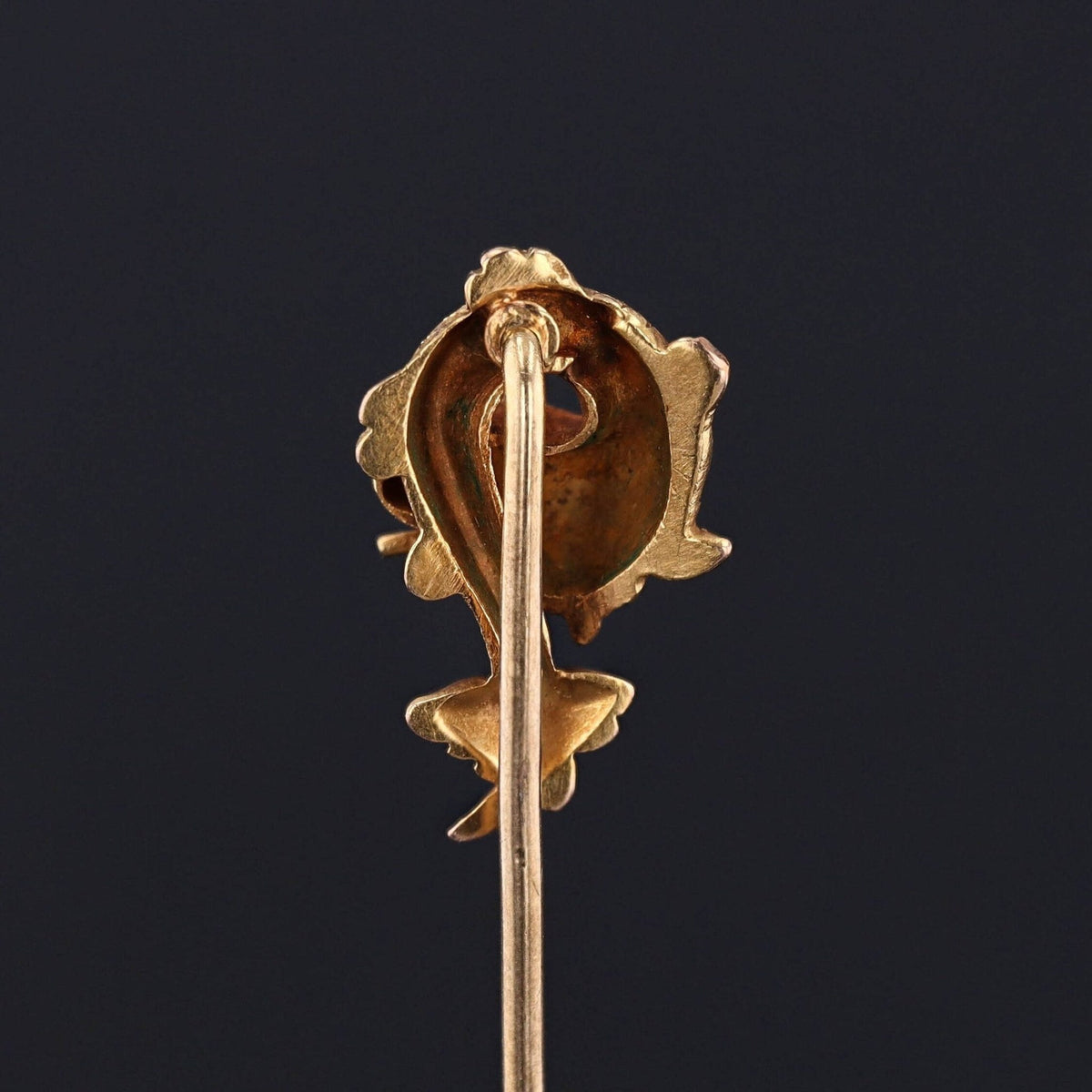 Antique Fish Stickpin | Gold Fish Pin - Trademark Antiques