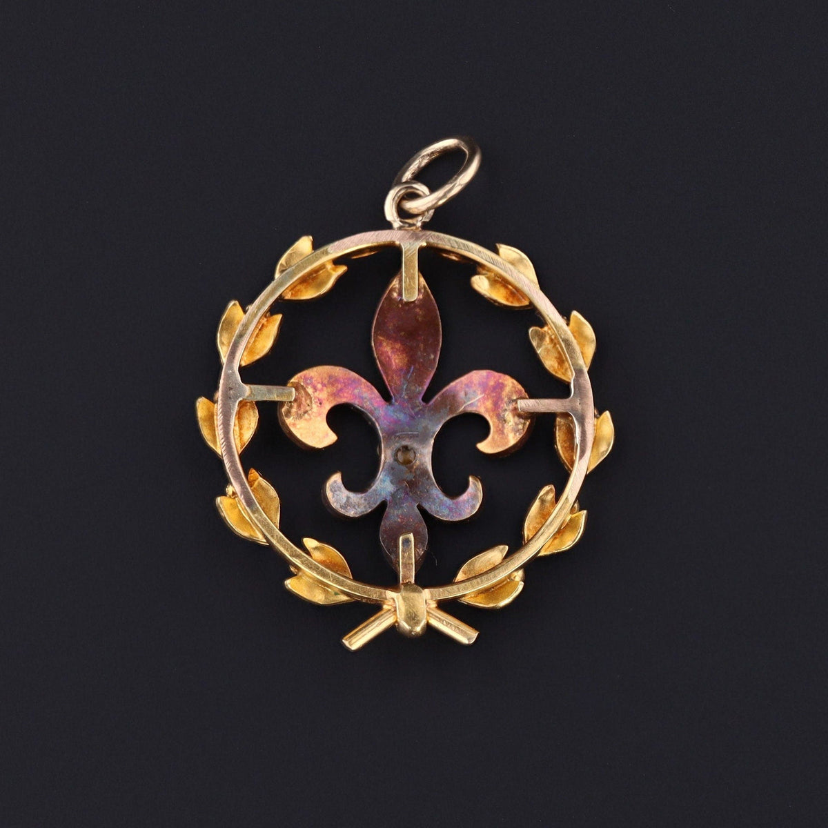 Antique Fleur de Lis Conversion Pendant of 14k Gold - Trademark Antiques