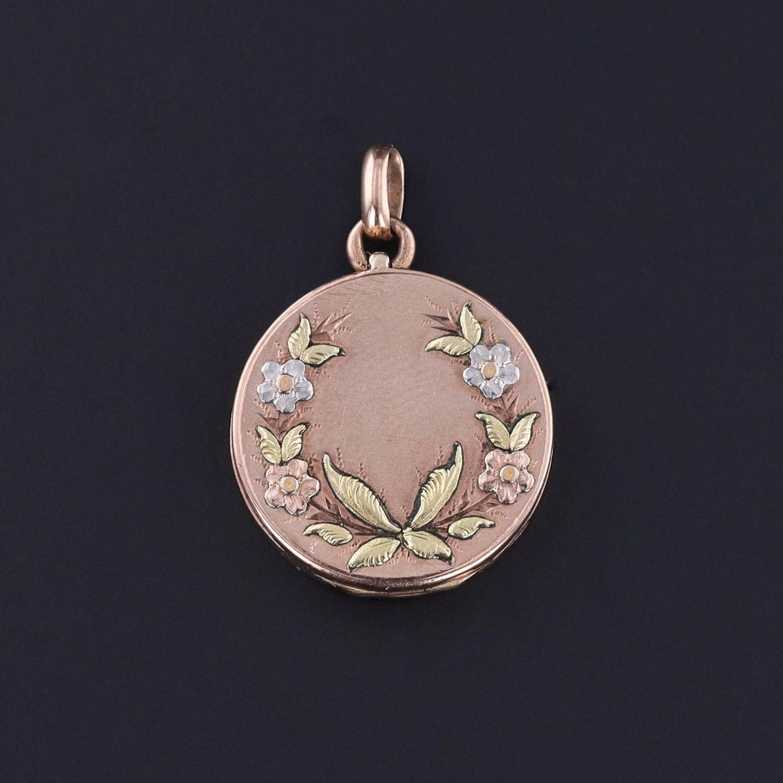 Antique Floral Locket of 9ct Gold - Trademark Antiques