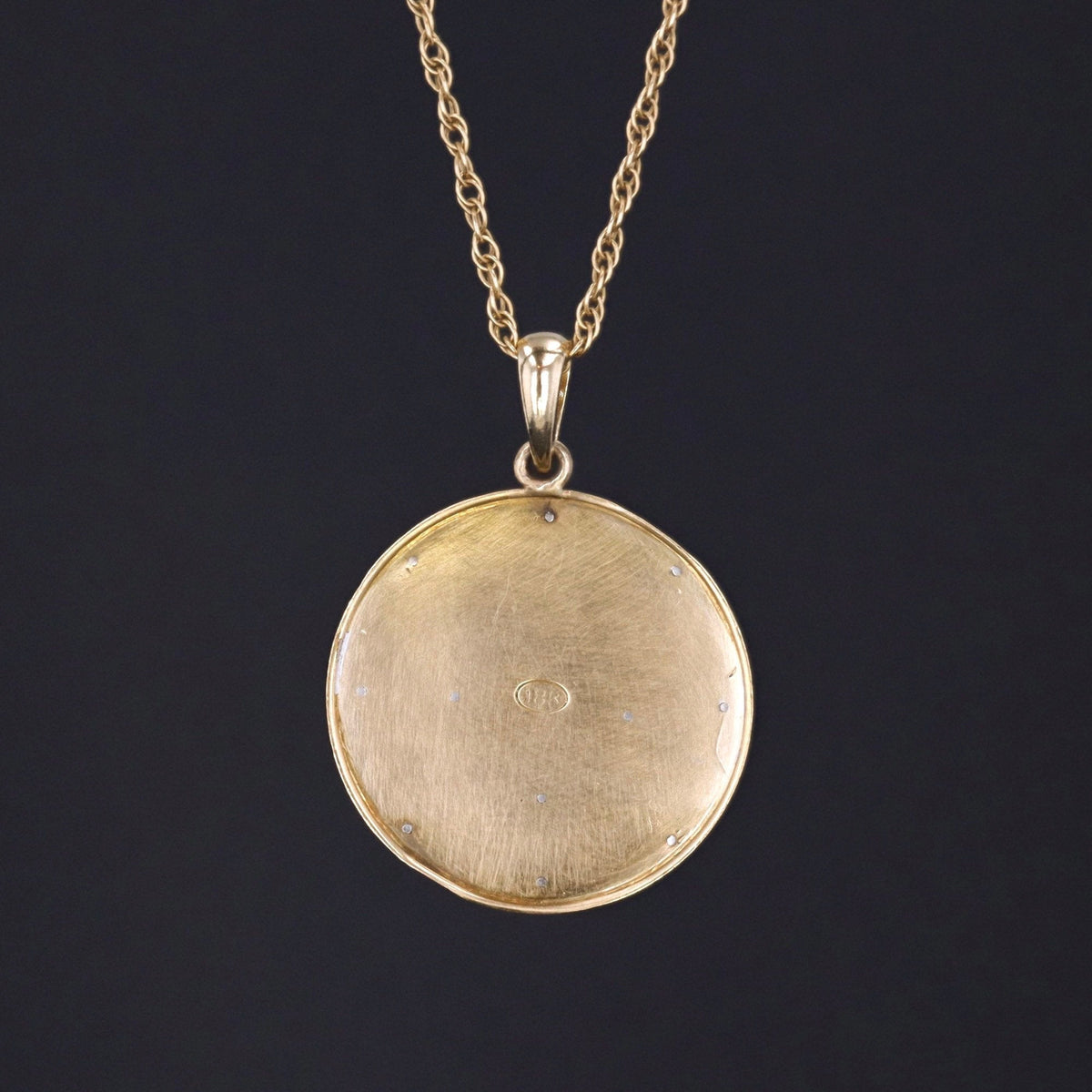 Antique Flower Basket Necklace | Diamond &amp; Enamel Necklace - Trademark Antiques