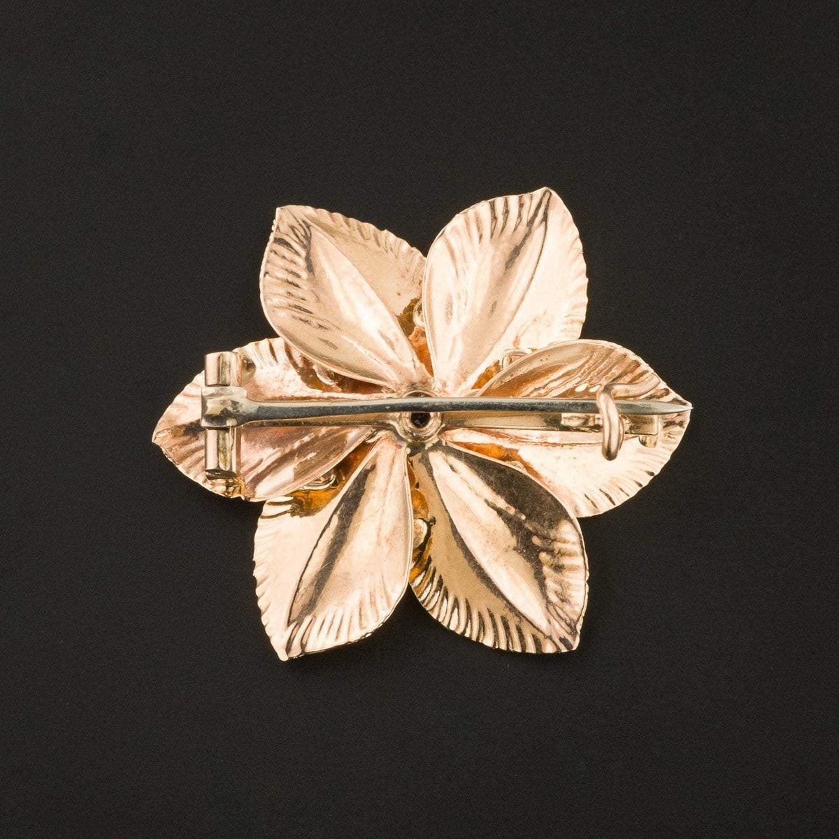 Antique Flower Brooch | Gold Flower Brooch - Trademark Antiques