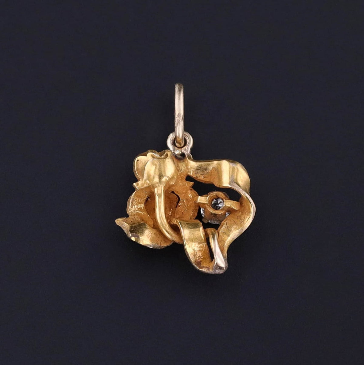 Antique Flower Conversion Charm of 14k Gold - Trademark Antiques