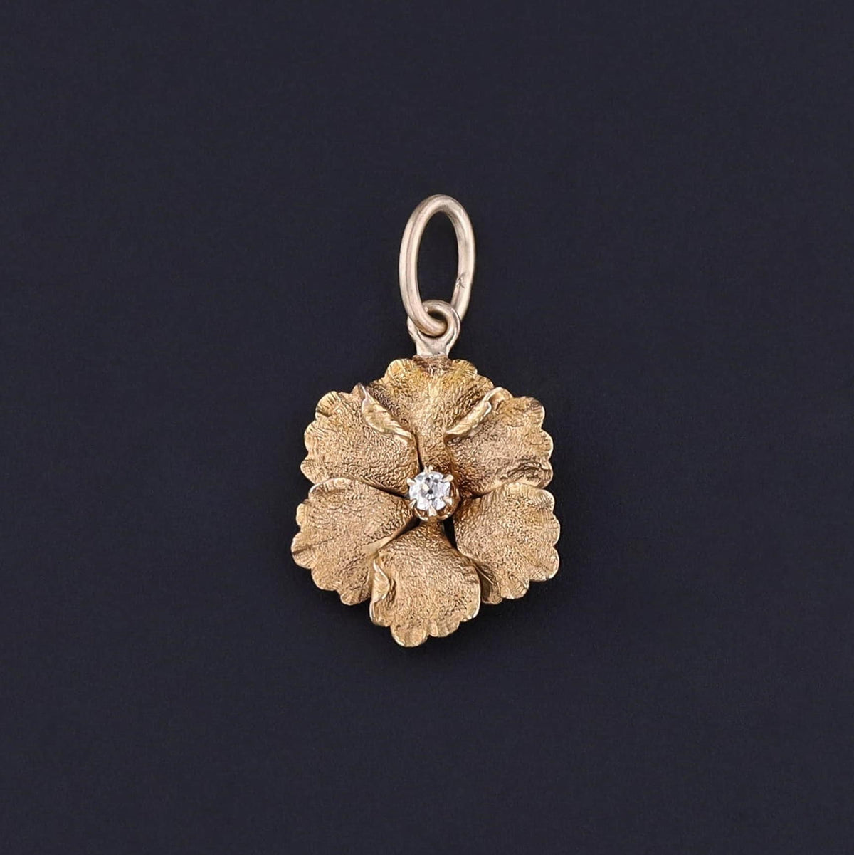 Antique Flower Diamond Charm of 14k Gold - Trademark Antiques