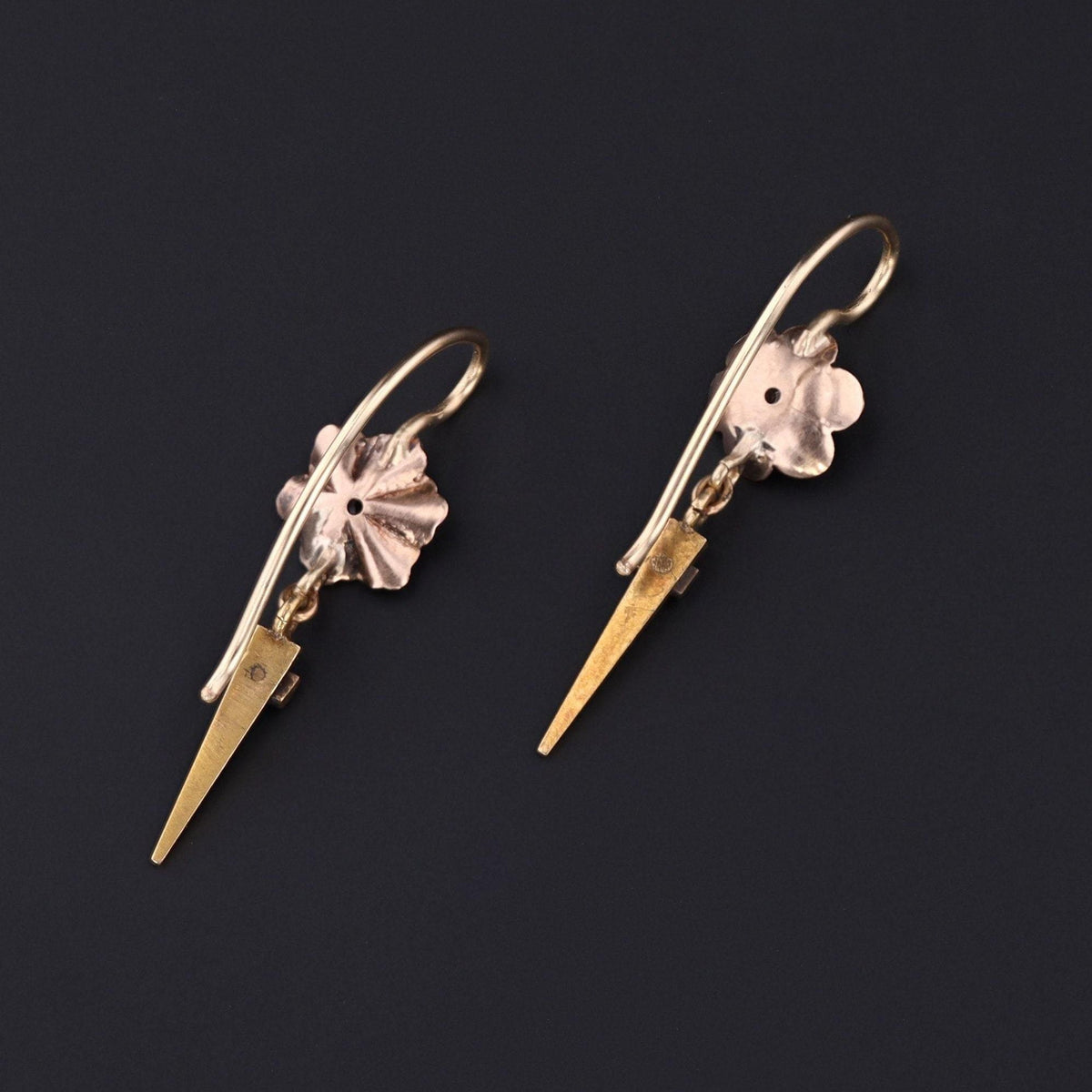 Antique Flower Earrings | Antique Diamond Flower Earrings - Trademark Antiques