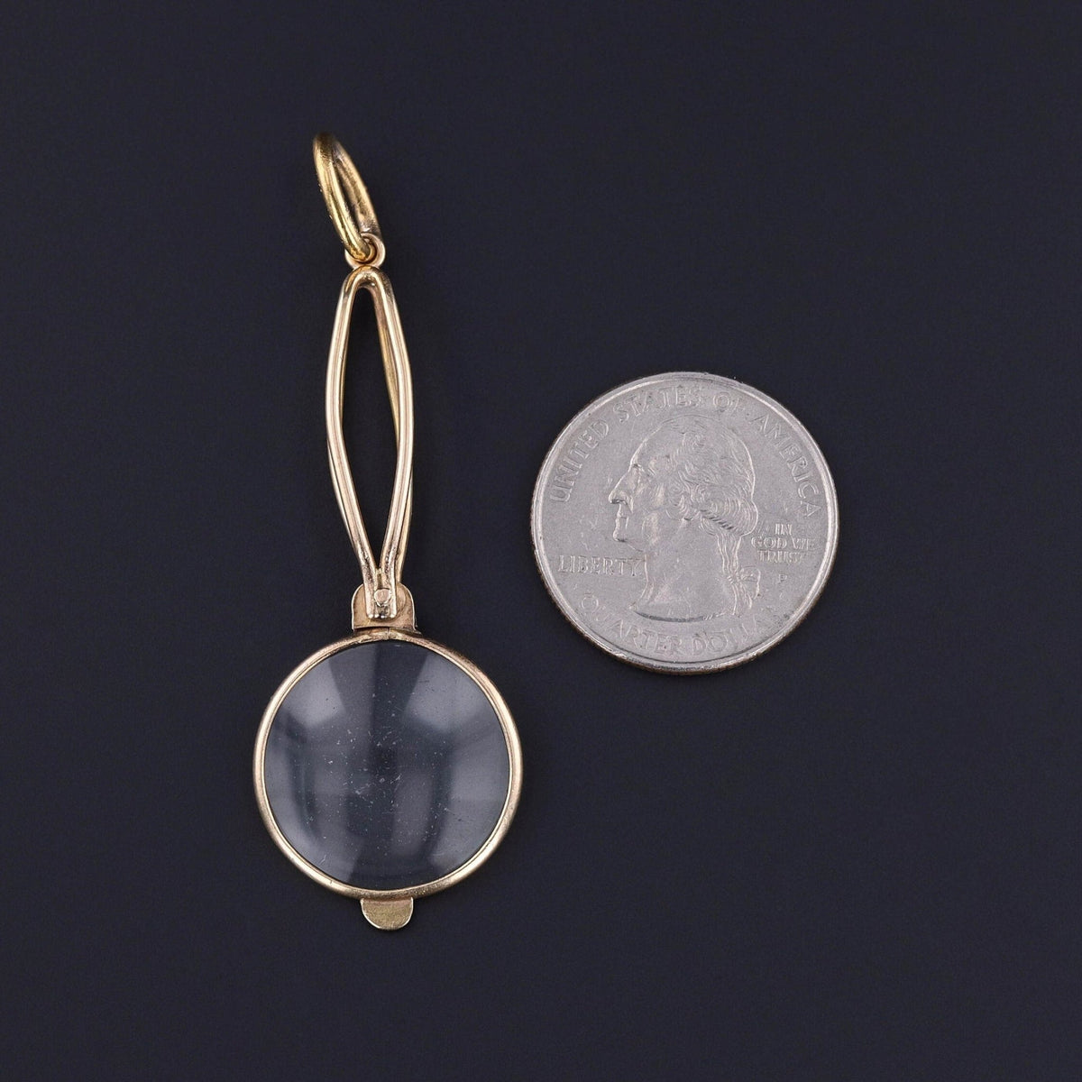Antique Folding Magnifying Glass Pendant of 14k Gold - Trademark Antiques