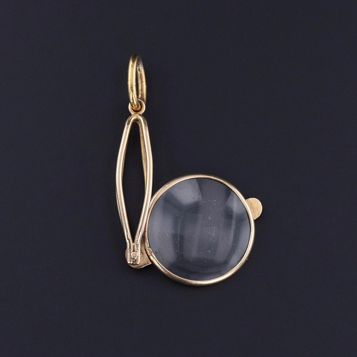 Antique Folding Magnifying Glass Pendant of 14k Gold - Trademark Antiques