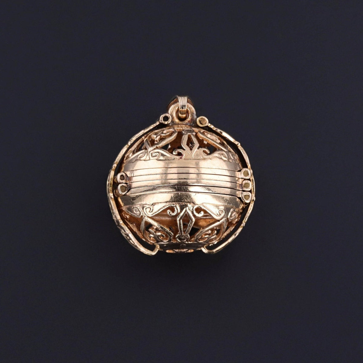Antique Folding Orb Photo Locket of 18k Gold - Trademark Antiques