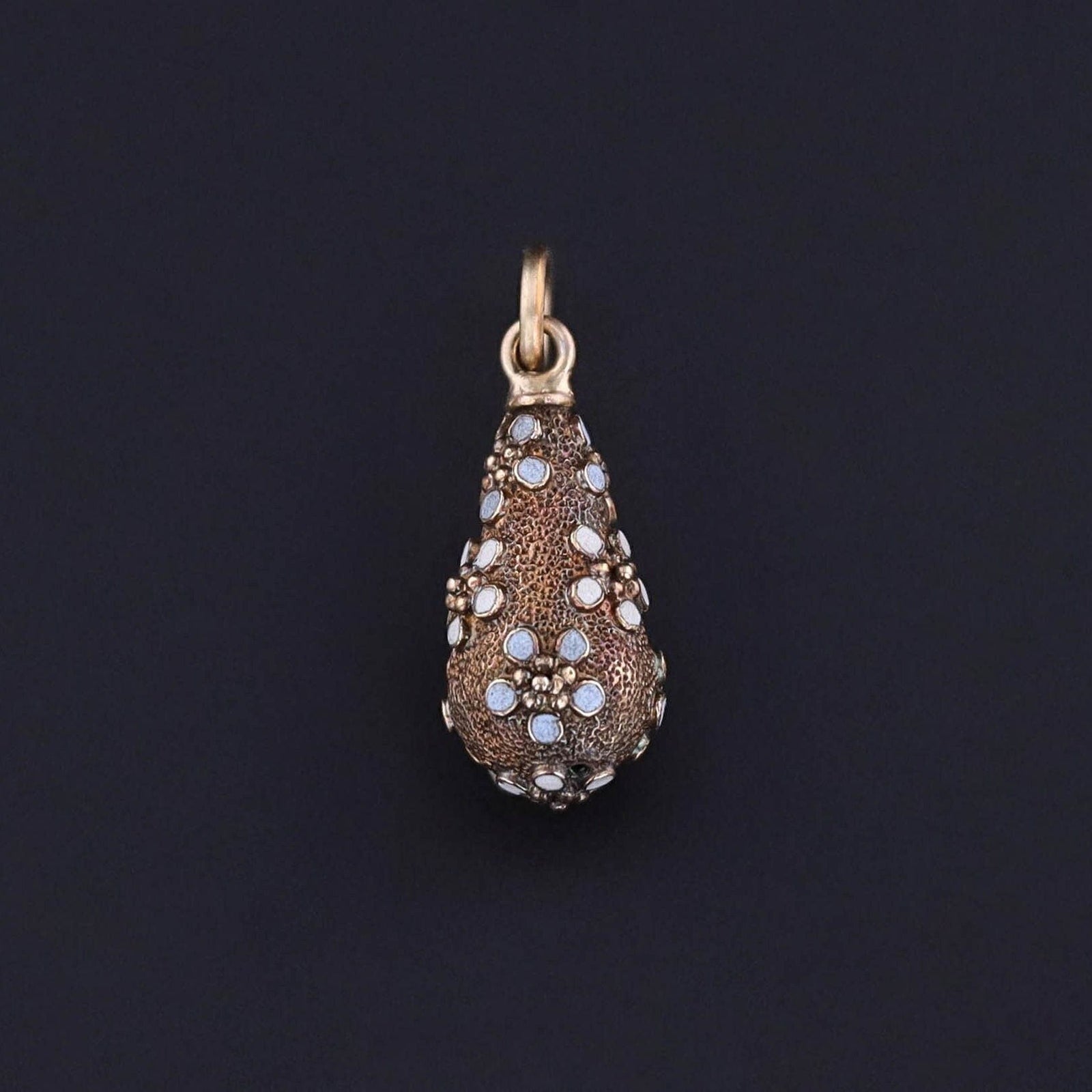 Antique Forget - me - not Charm of 14k Gold - Trademark Antiques