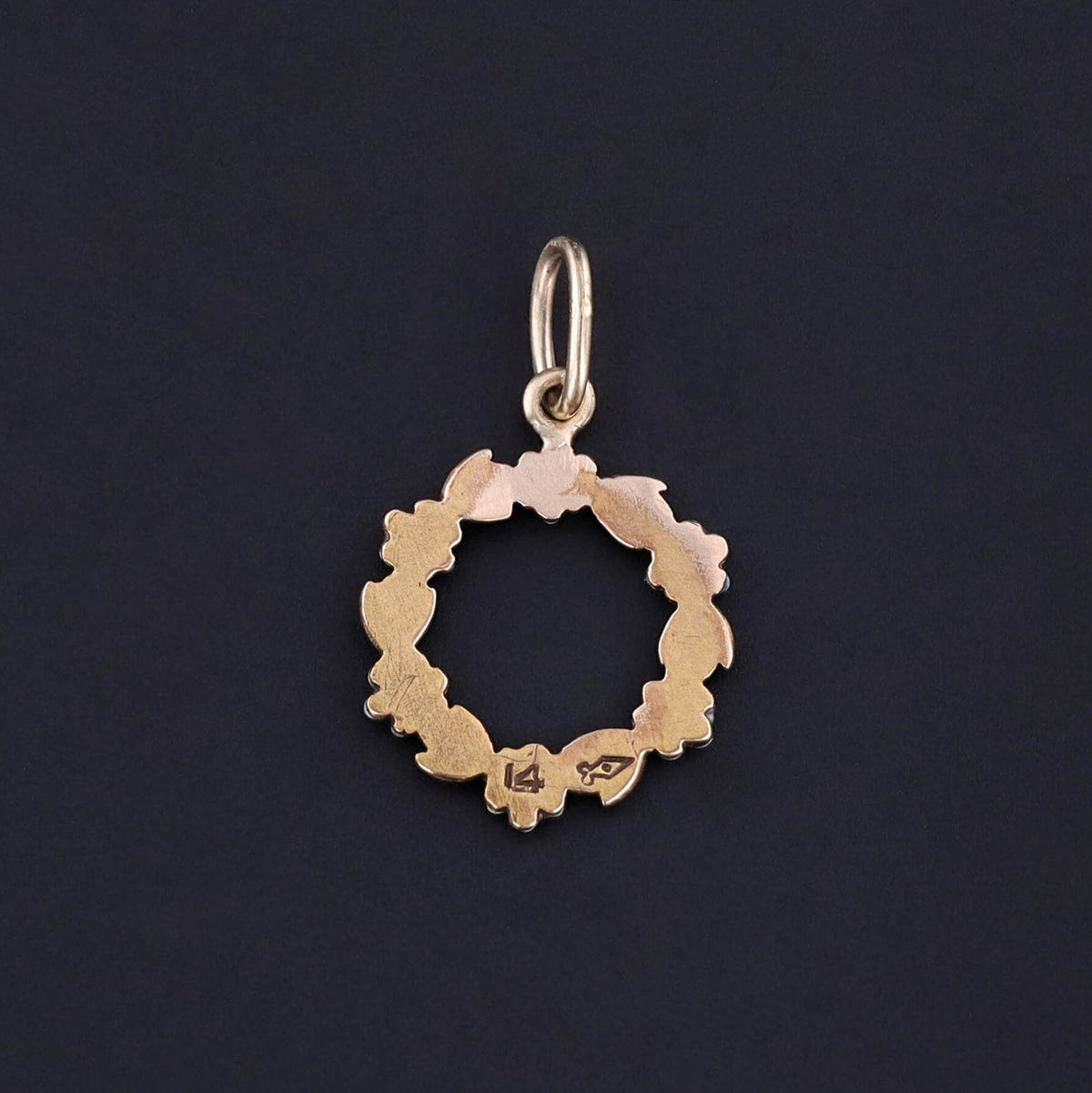 Antique Forget - me - not Charm of 14k Gold - Trademark Antiques