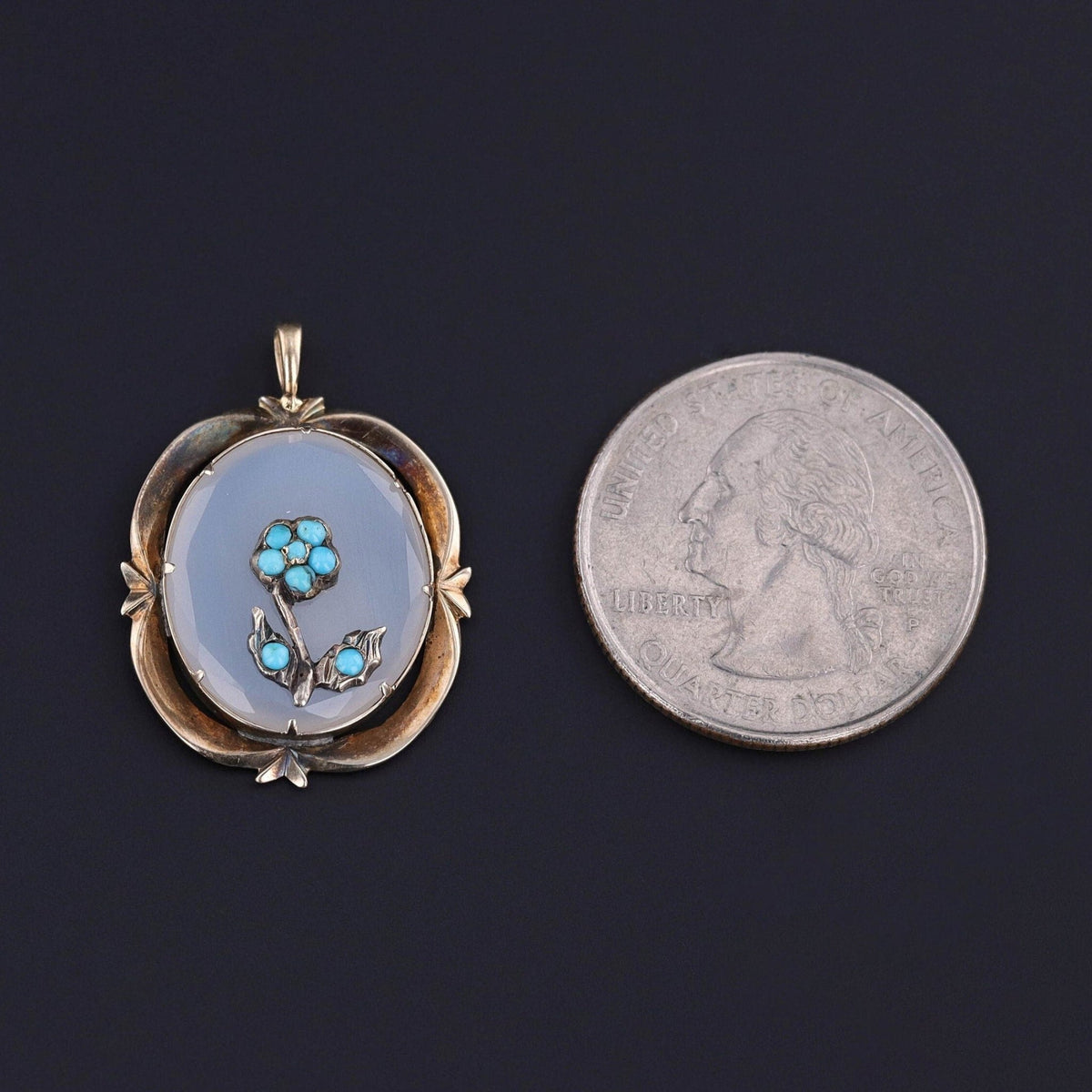 Antique Forget - me - not Conversion Pendant of 10k Gold - Trademark Antiques