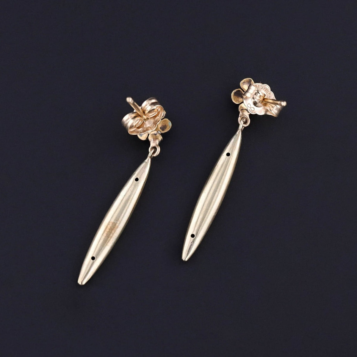 Antique Forget - Me - Not Earrings of 14k Gold - Trademark Antiques