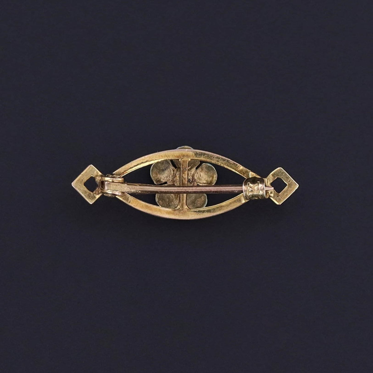 Antique Forget - me - not Lace Pin of 10k Gold - Trademark Antiques