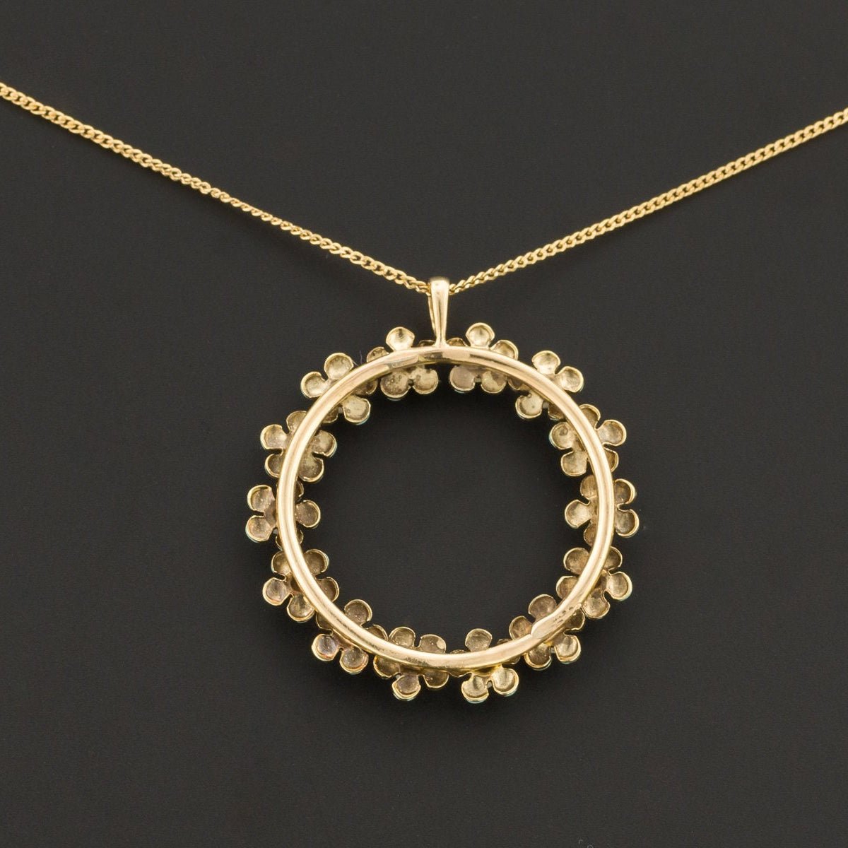 Antique Forget - Me - Not Pendant | 14k Gold Pendant on Optional 18k Chain - Trademark Antiques